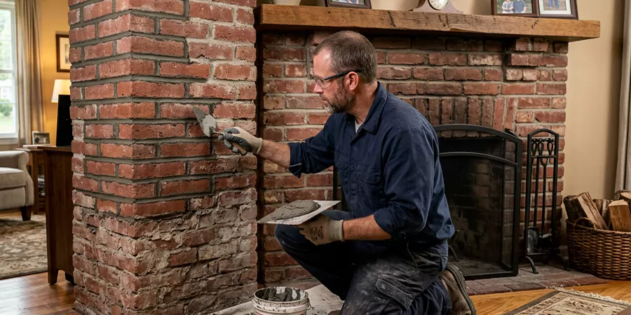 Repointing Brick Fireplace Bellflower