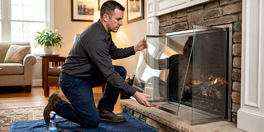 Fireplace Glass Panel and Screen Installation Bellflower